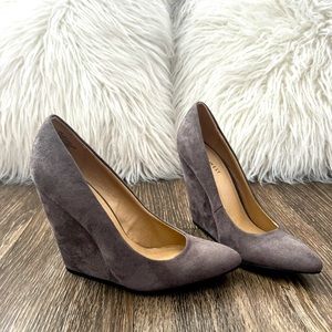 Nine West Gray Suede Wedge Heel - size 6.5 never worn